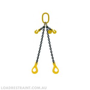 10mm Grade 80 2 Leg 3000mm Chain Assembly fitted with shortening hooks and safety hooks